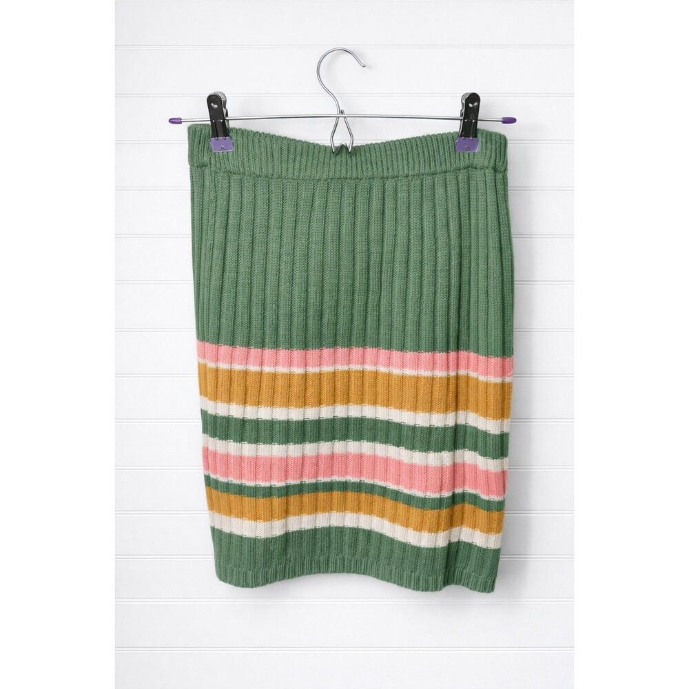 No Boundaries Skirt Olive Size Juniors M 7-9 Knit Stretch Striped Sweater